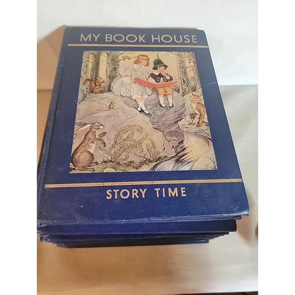 Olive Beaupre Miller My Book House Hardcover Set of 6 Blue Faux Leather Good